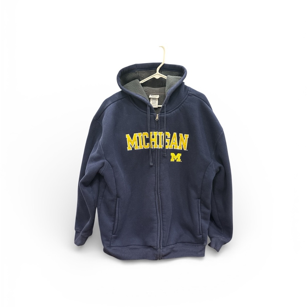 Knights Apparel Blue and Yellow Michigan Zip-Up Hoodie